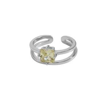 2023 Небольшой дизайн, легкое роскошное оливково-зеленое кольцо с цирконием, Хвостовое кольцо из стерлингового серебра 925 пробы, женское кольцо для суставов