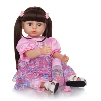22-дюймовая реалистичная кукла Reborn Baby Girl, 55 см, силиконовая, виниловая, для всего тела, милые Живые игрушки, куклы для детей, рождественские подарки