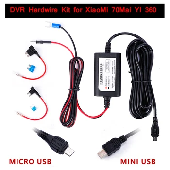 3,2 м от 12 В до 24 В до 5 В 2.5A Mini Micro USB Автомобильная Приборная Панель Камеры Зарядное Устройство Адаптер Cam Жесткий Провод DVR Hardwire Комплект для XiaoMi 70Mai YI 360