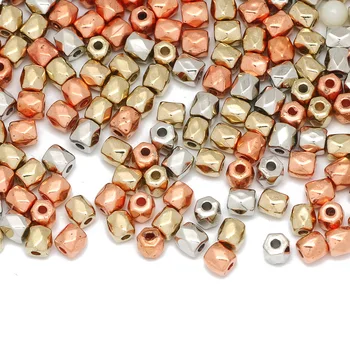 300шт 4 мм смешанных квадратных бусин CCB, пластиковых мини-бусин для изготовления ювелирных изделий, браслета, ожерелья, аксессуаров для игл 