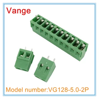 5 шт./лот соединительная клеммная колодка VG128-5.0-2P PA66 с пластиковым корпусом и медной иглой