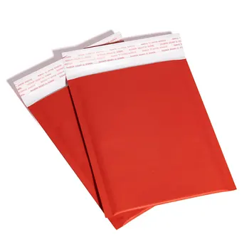 50 шт. /лот, Красные водонепроницаемые конверты из Крафт-бумаги с пузырьками, Сумки для почтовых отправлений, Мягкий конверт для доставки С пузырьковой почтовой сумкой
