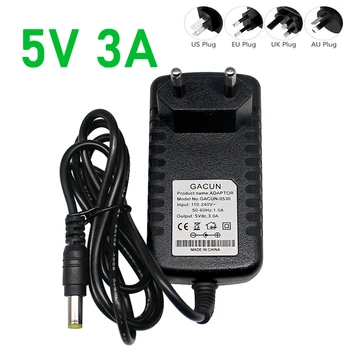 5V 3A DC 5,5 мм x 2,1-2,5 мм Адаптер Переменного/постоянного тока 5V3A 15 Вт Адаптер Питания Зарядное Устройство Для Android TV Box SP EU US UK Plug