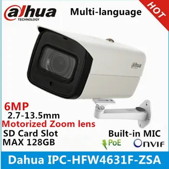6-мегапиксельная IP-камера Dahua IPC-HFW4631F-ZSA с моторизованным объективом с переменным фокусным расстоянием 2,7-13,5 мм, встроенным слотом для SD-карты и микрофоном, ИК-80-метровая оружейная камера