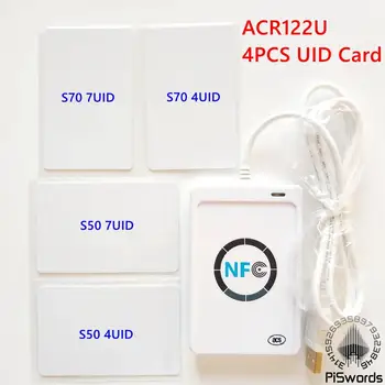 ACR122U NFC RFID Считыватель смарт-Карт Writer с 7 uid 4 UID записываемым программным обеспечением для клонирования S50 s70 Карты Контроля Доступа ISO 14443