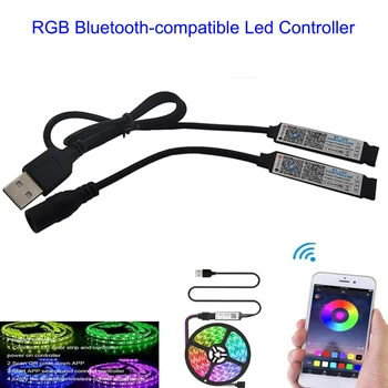 DC5-24V USB/DC Mini Bluetooth-совместимый контроллер приложения для смартфона с беспроводным управлением для светодиодной ленты 5050 3528 RGB