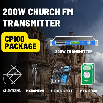 Fmuser 200-ваттный профессиональный FM-передатчик для церковной парковки радио ветчина CP fm антенна 4-канальная аудиосистема