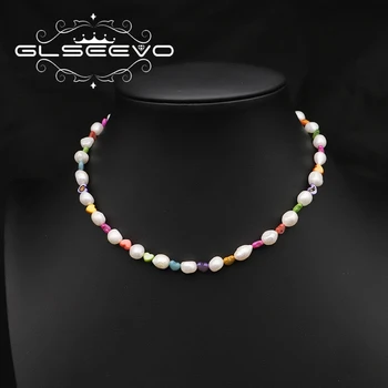 GLSEEVO Цветной Натуральный Жемчуг в форме сердца Женское Регулируемое Ожерелье 2022 Корея Модные Популярные Аксессуары Подарки Подруге
