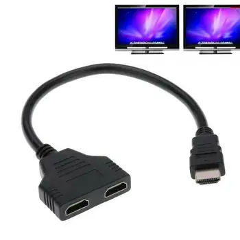 HDMIs Разветвительный Кабель От 1 До 2 С Выходом Full HD 4k 1 В 2 От Мужчины к женщине HDMIcompatible Adapter Converter Для Игр, Видео и Мультимедиа