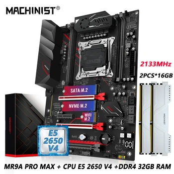 MACHINIST X99 Комплект материнской платы Xeon CPU E5 2650 V4 процессор LGA 2011-3 + DDR4 ECC 16 ГБ * 2 Оперативной памяти usb3.0 ATX MR9A PRO MAX