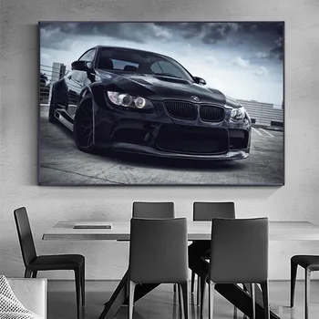 MT273 BMW Черный Супер Спортивный Автомобиль Обои Настенное Искусство Картина Фото Холст Картина Плакат Принты Гостиная Домашний Декор Без Рамки