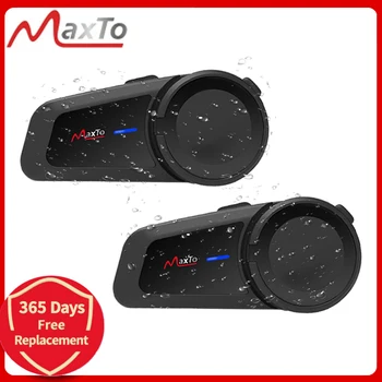Maxto M2 Мотоциклетный шлем Гарнитура Домофон Bluetooth 5.0 FM MP3 Универсальная функция сопряжения Водонепроницаемость 6 гонщиков 1000 м