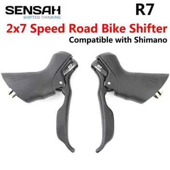 SENSAH R7 STI 2X7 Переключатели Скоростей Дорожного велосипеда Рычаг Тормоза 2x7 Скоростной Переключатель Скоростей Дорожного велосипеда, Совместимый с Shimano R6800 Claris Sora