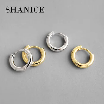 SHANICE, 100% Серебро S925 Пробы, INS, минималистичный геометрический круг, толстые серьги-трубки для женщин, серьги-кольца