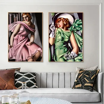 Абстрактное искусство Гипсовая скульптура Модный женский плакат и принты Женская картина маслом на холсте в рамке Классический художественный декор стен