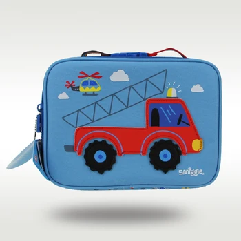 Австралия Smiggle оригинальная детская сумка для мальчиков синяя автомобильная сумка для ланча бенто фруктовая сумка школьная сумка 9 дюймов