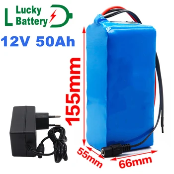 Аккумуляторная батарея Lucky 12V 50000mAh 3S8P 18650, плата защиты литиевой батареи 12V 40000mAh для инверторного майнера с зарядным устройством 12,6 В