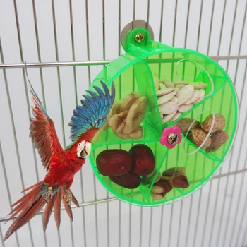 Акриловая интерактивная игрушка для кормления птиц, клетка, кормушка для птиц, держатель для лакомства, шарик для корма, Вращающееся колесо, игрушка для кормления попугаев