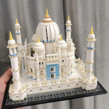 Архитектура мира Индия Тадж Махал Башня Императорского дворца 3D модель DIY Мини Блоки Кирпичи Строительная игрушка для детей