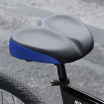 Велосипедное седло с расширенным удобным амортизирующим сиденьем из материала E-bike PU, водонепроницаемое нескользящее сиденье для шоссейного велосипеда MTB