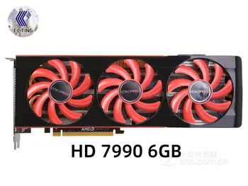 Видеокарты HD 7990 6GB GPU Для AMD HD7990 6GB 384bit GDDR5 Видеокарты PC Компьютерные Игровые HDMI PCI-E X16 Используются