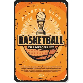 Винтажный металлический логотип Баскетбольного чемпионата, мужской винтажный логотип, украшение стен клубного бара, кофейни