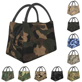 Военный камуфляж с лесной камуфляжной изоляцией, сумки для ланча для пикника на открытом воздухе, портативный термоохладитель, коробка для бенто для женщин