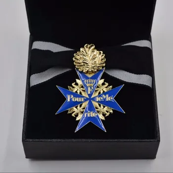 Высококачественная прусско-немецкая медаль WW2, Первая Мировая война, золотой бриллиантовый синий значок Max Pour Le Merite
