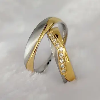Высококачественные Дизайнерские Обручальные кольца для влюбленных в западном стиле из позолоченной нержавеющей стали 14 карат Модные украшения Кольцо на палец