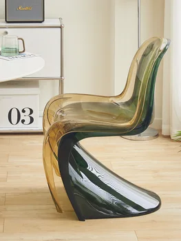 Горячая распродажа акриловый стул бытовой пластиковый обеденный стул современный простой прозрачный стул сетка знаменитость дизайнер Пан Донг спинка стула