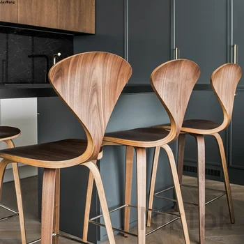 Деревянный обеденный стул в американском ретро-индустриальном стиле, креативный стул для отдыха со спинкой, Обеденные стулья из массива дерева, кухонная мебель