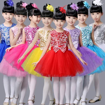 Детская современная балетная танцевальная одежда, одежда для девочек, хип-хоп вечеринки, бальная танцевальная одежда, костюмы, платье, бальная сценическая одежда для детей