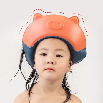 Детская шапочка для шампуня, Мягкая Мультяшная шапочка для ванны, Регулируемый Детский душ, Защита глаз, Водонепроницаемая шапочка для защиты волос для младенцев