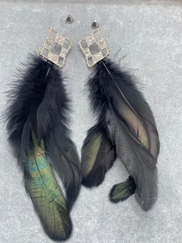 Европейский и американский модный тренд, повседневный комплект, женские серьги-гвоздики серии feather, женские