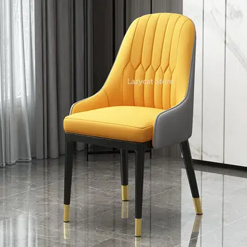 Желтое Обеденное кресло Accent Designer Dinette Удобные кресла Advanced Sillon Индивидуальная мебель для гостиной DC052 WYH