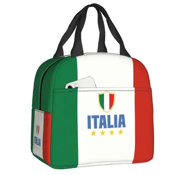 Женская сумка для ланча с флагом Италии, итальянский патриотический многоразовый холодильник, термоизолированный ланч-бокс для работы, школьные сумки для пикника, сумки для еды