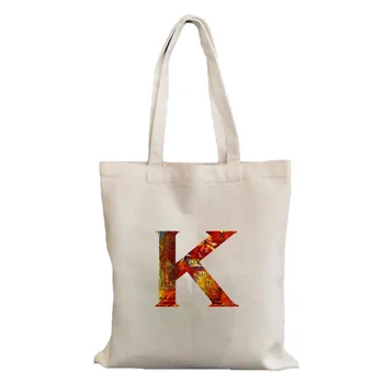 Женская сумка для покупок с буквенным принтом Kawaii Bag Harajuku, холщовая сумка для покупок, женская сумка-тоут, женская сумка через плечо