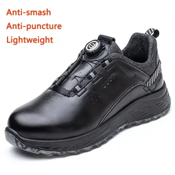 Защитная обувь без шнуровки на вращающихся пуговицах Мужская изоляция от ударов и проколов 6 кВ Zapatos De Seguridad Hombre