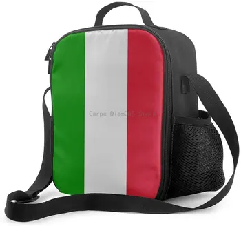 Изолированная сумка для ланча с Итальянским флагом Для мужчин, женщин, взрослых, офисной работы, пикника, пеших прогулок, пляжного ланч-бокса