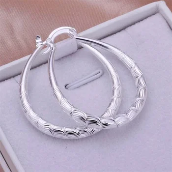 Изысканные серьги-кольца из серебра 925 пробы, роскошные Серьги-кольца размером 5 см, оригинальные дизайнерские свадебные украшения для вечеринок, подарки