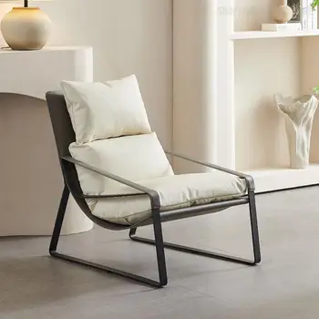 Кожаный односпальный диван, повседневный диван-кресло, балкон из воловьей кожи Наппа, Ленивый свет, Роскошное дизайнерское кресло в итальянском стиле для гостиной