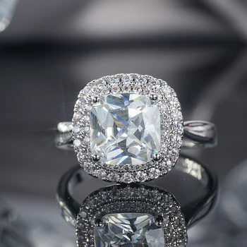 Кольца цвета Big Bling Zircon Siliver для женщин Модные свадебные украшения для помолвки для женщин 2023 Новое женское кольцо