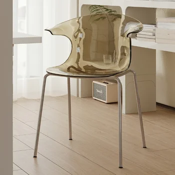 Кухонные Скандинавские Современные обеденные стулья Accent Эргономичный акриловый стул Transparent Ins Sillas De Comedor Мебель для дома WK50CY