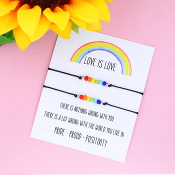 Любовь Есть Любовь Браслет Rainbow Pride Браслет Rainbow Pride Браслет Для Пар Гей-Парада Ювелирные Изделия Для Женщин Мужчин Браслет Rainbow Подарки Для Партнеров