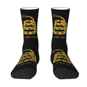 Милые носки с флагом Либертарианца Гадсденса, Мужские и женские Теплые носки с 3D принтом 