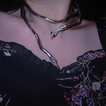 Модное сексуальное ожерелье-змея для женщин, колье-цепочка в стиле панк с металлической регулировкой, многофункциональные необычные ожерелья, украшения для праздничных вечеринок