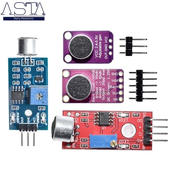 Модуль звукового датчика KY-037 датчик контроля звука MAX4466 MAX9814 переключатель обнаружения свистка переключатель микрофона усилитель для Arduino