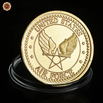 Монета вызова ВВС США Позолоченные Военные Памятные монеты Сувенирное ремесло Подарок для коллекции домашнего декора