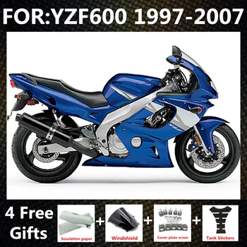 НОВЫЙ ABS Мотоцикл Литьевая форма полный Комплект обтекателя подходит Для YZF 600 2006 yzf600 1997-2007 Комплекты Кузовных Обтекателей синий белый