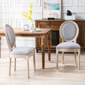 Набор из 2 элегантных французских обеденных стульев с резиновыми ножками, легко монтируемых, для гостиной, столовой